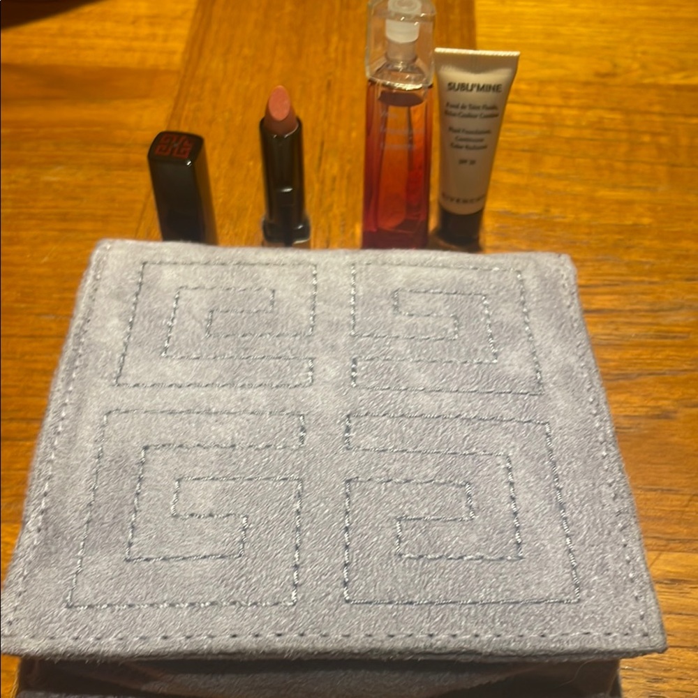 Givenchy Gray Pouch with Makeup Collection